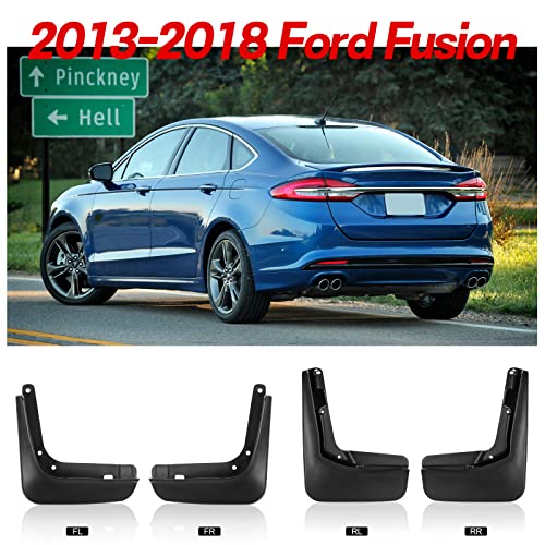 Image of BDFHYK Mud Flaps Splash Guards 4PCS Front & Rear Side Mud Guards Compatible with Ford Fusion 2013-2018 Without OEM Fender Flares