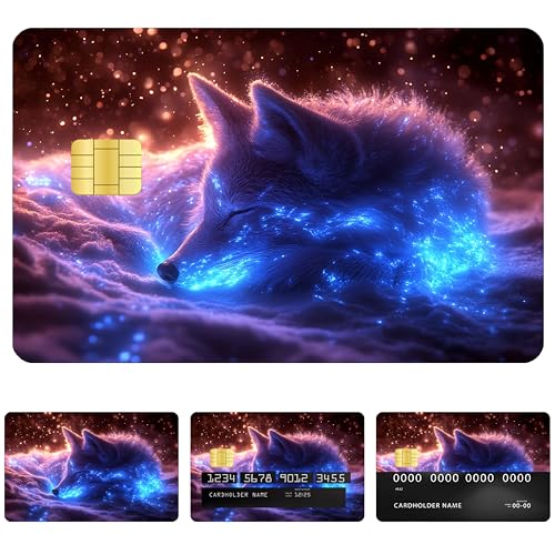 Mystical Cosmic Wolf Card Skins, 4 Styles, 3.34 x 2.12 in, Strong Waterproof
