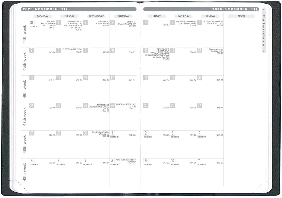 Cuobadis qv66305sb Notebook (Starts in April 2026) "Business 4/Soho" (Weekly Vertical A6 Model Size 3.9 x 5.9 inches (10 x 15 cm)), Steel Blue