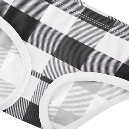 Cotton Toddler Underwear Custom Black White Buffalo Plaid Girl Panties Cute Cartoon Briefs Undies Kids 2t4
