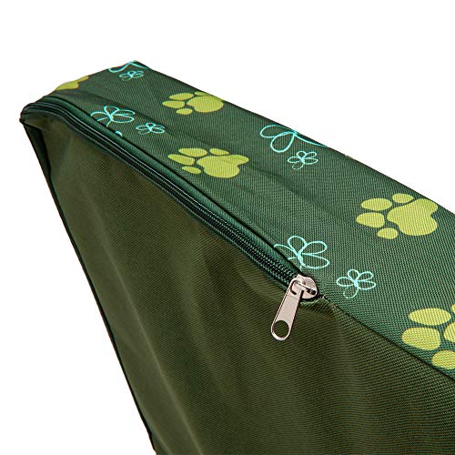 Image of Furhaven Water-Resistant Pillow Dog Bed for Small Dogs w / Removable Washable Cover - Indoor & Outdoor Garden Print Mattress - Jungle Green, Small