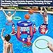 American Flag Pool Toys Games for Kids Adult 2-in-1 Floating Basketball Hoop Inflatable Cross Ring Toss Games Set Summer Swimming Pool Water Games Toys