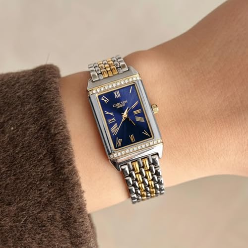 Image of Carlton London Women Amara Analog Watch, Rectangle Dial, Stainless Steel Strap, Quartz Movement, 30M Water Resistant, Casual Wear