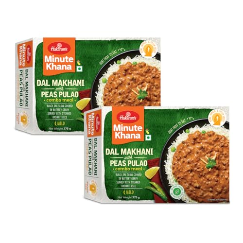 Haldiram's Minute Khana Dal Makhani with Peas Pulao 375g x 2 | Qu...