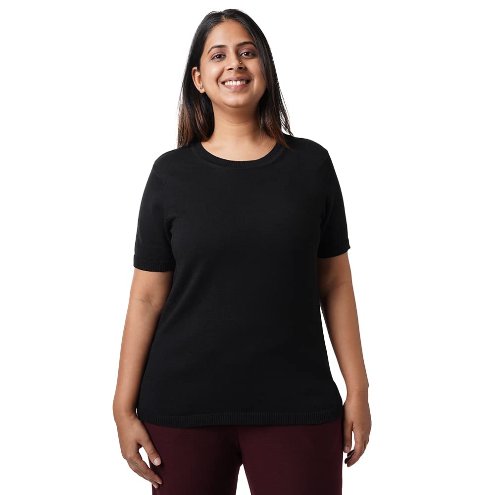 BlissClubWomen's Cotton Solid Regular Fit T-Shirt