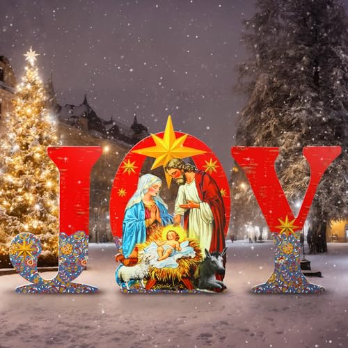 Cinnvoice Weihnachtskrippen-Set aus Metall, für den Außenbereich,...