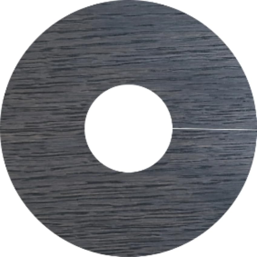 Oak Pipe Covers for Solid, Engineered Wood & Laminate Floors, 15mm Radiator Pipe Collars, Roses, Surroundings, Rings, Real Wood Oak Veneer, Slim Modern Profile, Self Adhesive (Dark Grey Oak, x2)