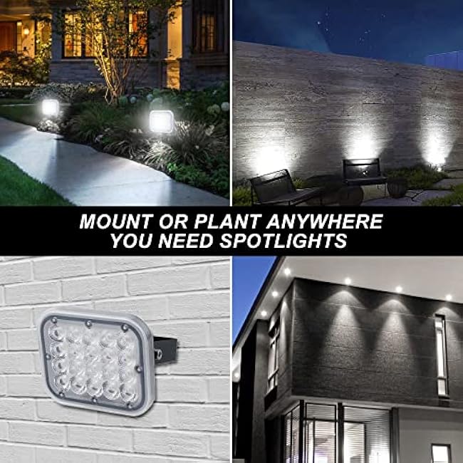 Solar Spot Lights Cold White Spotlights Landscape Lighting