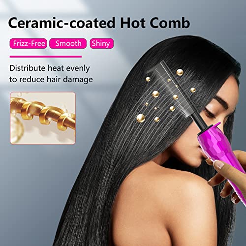 Peine eléctrico calentador LURA rosa para cabello miniatura 5