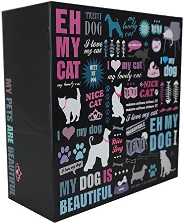Virojanglor Square My Beautiful Pet Cat Dog Metal Storage Box Tin 25 x 25 x 10cm