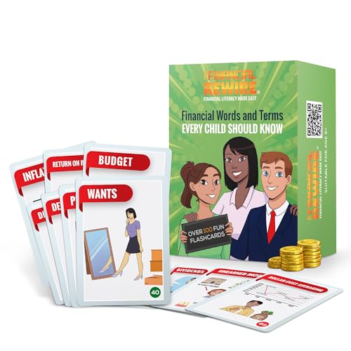Financial Literacy Flashcards for Kids & Teens | 108 Money & Finance Terms with Images, Definitions...