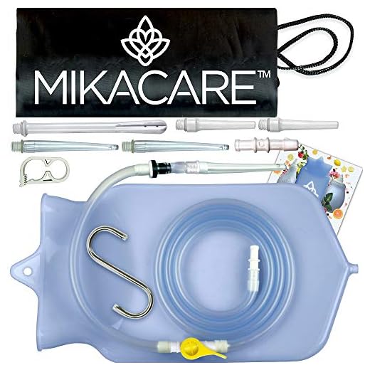Mikacare Enema Bag Kit Clear Non-Toxic Silicone. for Coffee and Water Colon Cleanse. 6 Foot Long Hose, BPA and Phthalates Free 2 Quart
