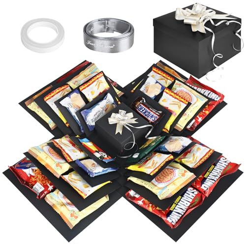 YYTECH Überraschung Box 5-lagige Kreative Geschenkbox Explosionsbox DIY Handgemachte Überraschung Box Geschenkbox für Süßigkeiten Mit Klebeband Und Band für Valentinstagsgeschenke Geburtstag