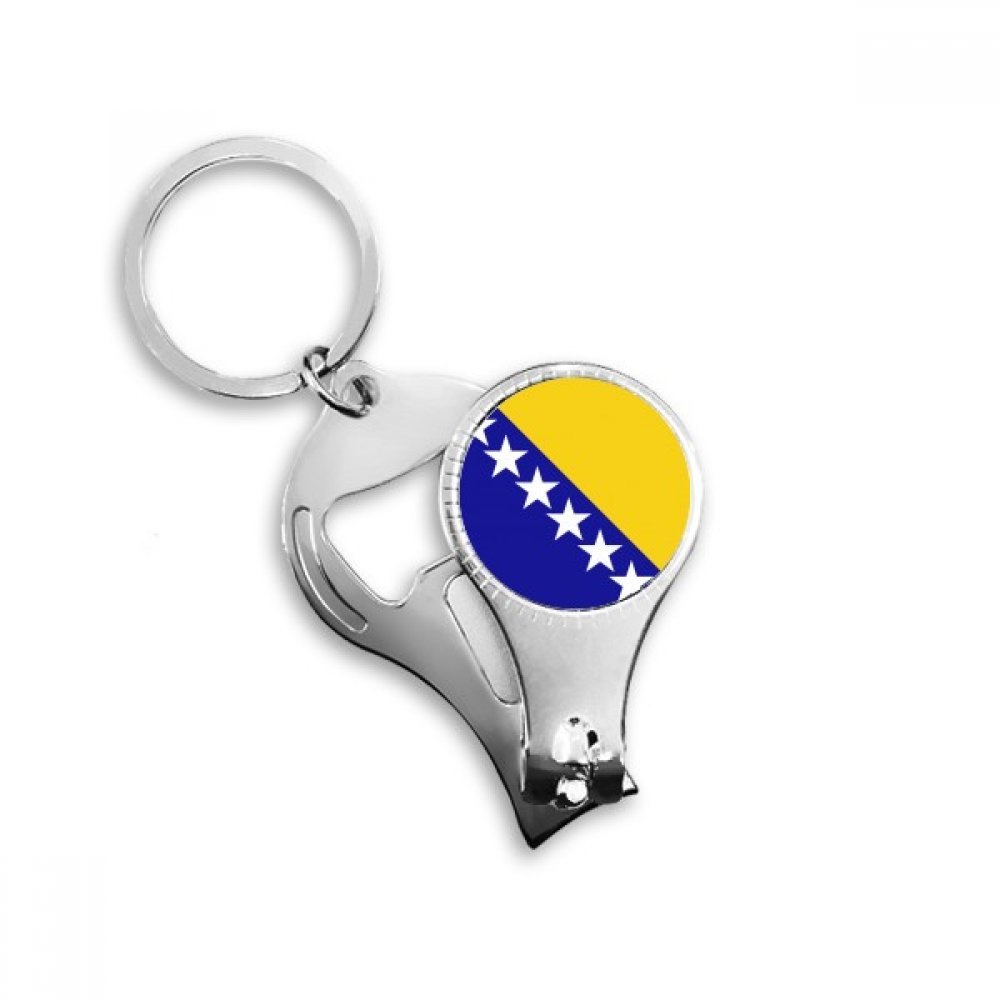Porte-clé avec décapsuleur Bosnie-Herzégovine drapeau balkan pour cadeau homme et femme