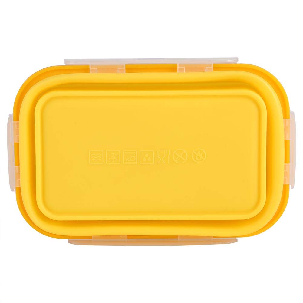 ZWOOS Boîte à Lunch Pliante En Silicone 4 Pcs Récipients Alimentaires En Silicone Support Pliable Conteneurs De Stockage De Nourriture Pour Micro- Ondes, Les RéFrigéRateurs (Quatre Couleurs