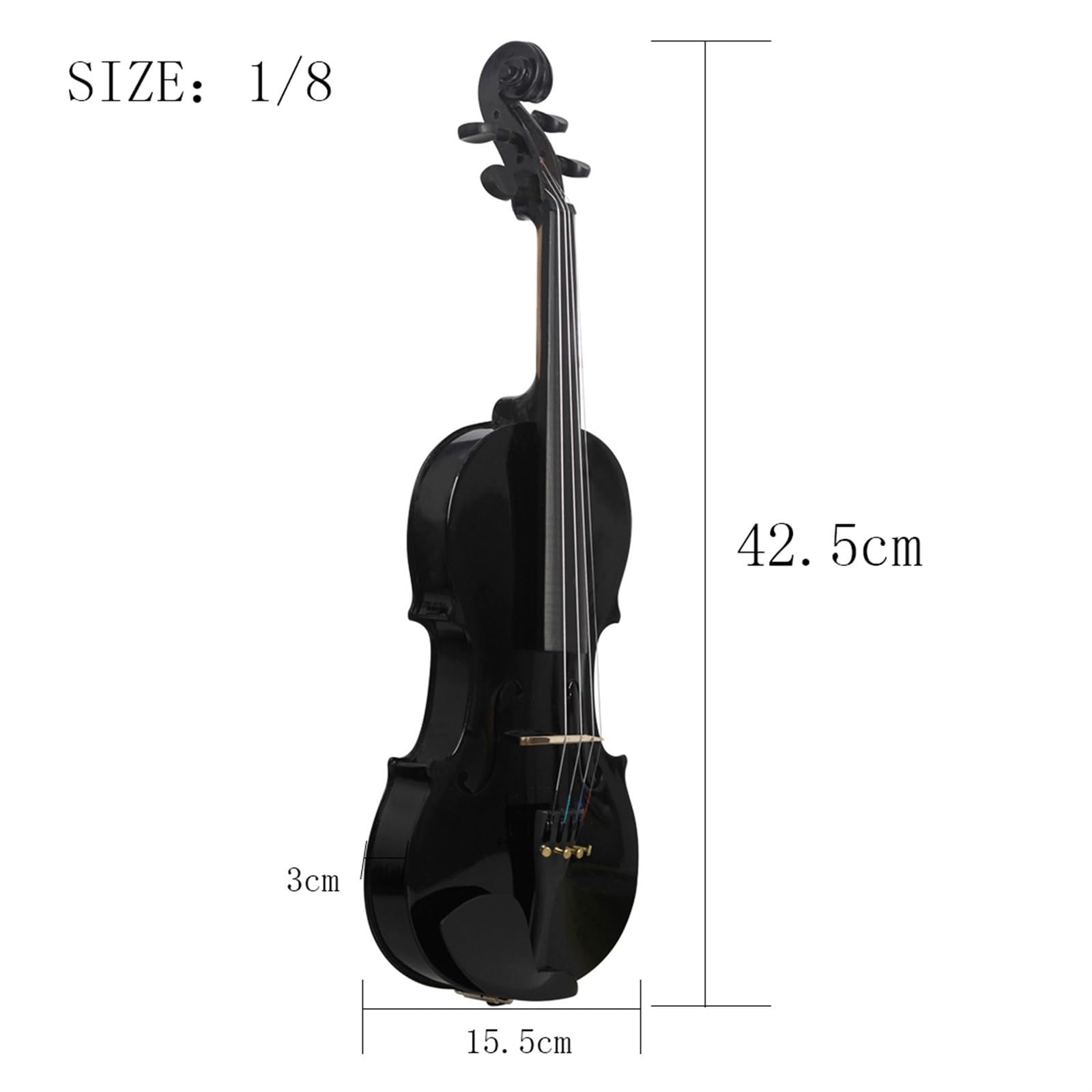 Kit Di Violino Professionale Violino Acustico Nero Da 1/8 Con Custodia E Archetto Accessori Per Violino Per Principianti