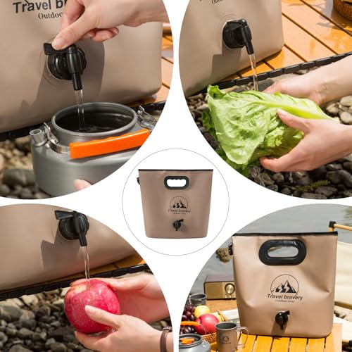 Contenedor de Agua Plegable Premium de 8L con Pico y Asa - Botella Portátil para Camping, Senderismo y Viajes miniatura 5
