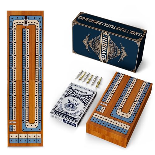 Juego de Mesa Cribbage Pequeño de Viaje Plegable de Madera miniatura 1