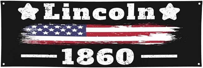 Lincoln's Birthday 1860 Party Banners Eye - Catching 24x71 Inch Party Banner Party Backgrounds for Parties Business Birthday Outdoor/Indoor