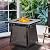 OutVue 28 inch Wicker Propane Fire Pit Table,Gas Fire Pits Table for Outside,50000 BTU Propane Firepit with Lid &Lava Rocks,Gas Firepit for Garden,Yard (Brown Rattan)