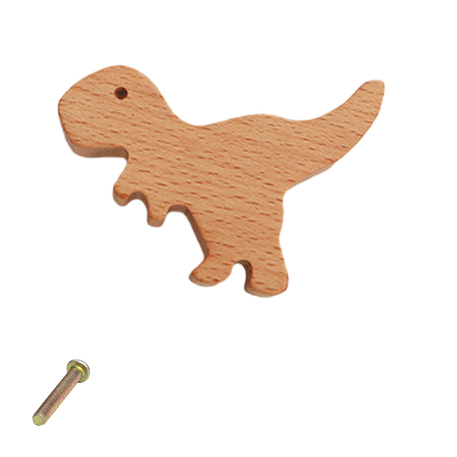 Supoion Girls M Wood Wardrobe Knob Dinosaur Shape Cabinet Drawer Handle Cupboard Pulls Furniture Decorative Handle For And Boy Roo