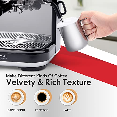 Espressoworks Barista Pro Series Espresso Machine With Lcd Display, Milk Steamer, And Grinder – Ready To Brew In 60 Seconds – 15-Bar Espresso, Cappuccino, And Latte Machine 30-Piece Bundle #TOP2