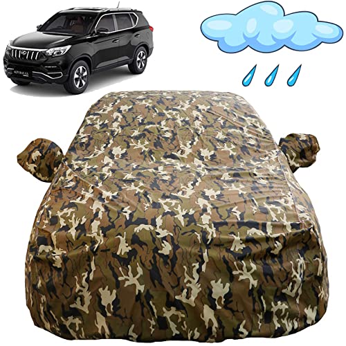 Image of Xuv 700 Waterproof Car Cover with Mirror Pockets, Camouflage Design, Non Woven Fabric,Triple Stitched, Compatible with Mahindra Xuv 700 Car Cover (2022 to 2024), Xuv 700 Car Accessories