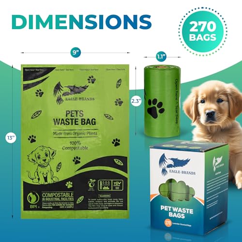 Image of Biodegradable Poop Bags- Extra Thick, Leak-Proof, Lavender-Scented Compostable for Perfect Pet Waste Disposal | 270-Count Heavy Duty Pet Cleanup Bags