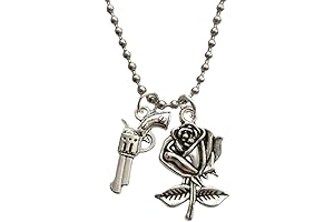Stunning Gun Metal Jewelry for Women: Rose Flower Pendant Necklace