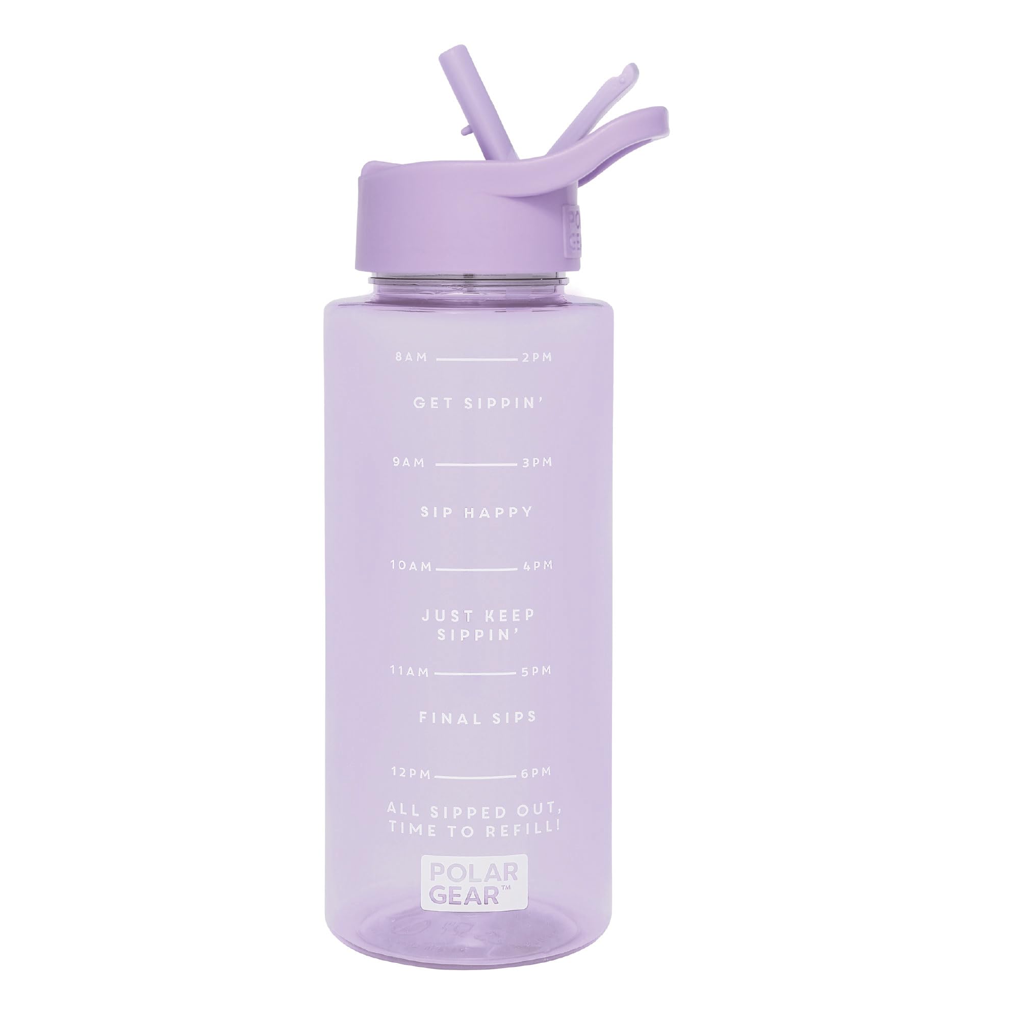 Polar Gear 1L Tracker Bottle with Easy Flip Up Straw & Hydration Tracker Markings - Heather