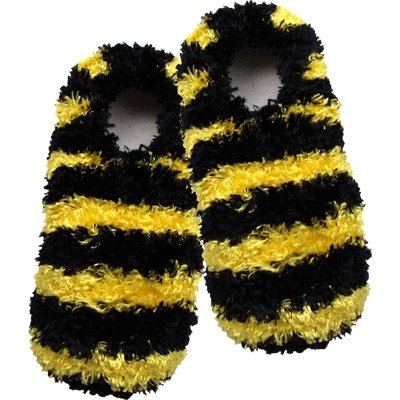 Gift House Black and Gold Striped Slippers