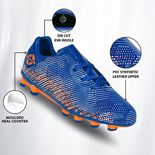Image of Nivia Boys Encounter Kids Football StudNivia Kids Encounter 9.0 Orange-Royal Blue UK - 1