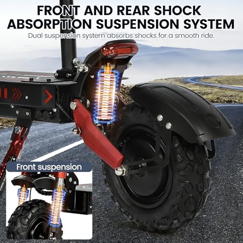 Image of T /TAN 5600W Dual Motor Electric Scooter for Adults - UP to 50MPH, 45 Miles Range，Featuring 48V 26Ah Battery，500LBS Capacity - 11-Inch Off-Road Tires，Electric Scooter with seat，Removable Seat