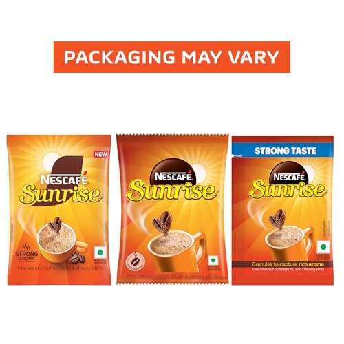 Image of Sunrise Instant Coffee Powder by Nescafe | Rich Aroma for the perfect start to your day | Coffee Chicory-Mix | 45g /50g Pouch