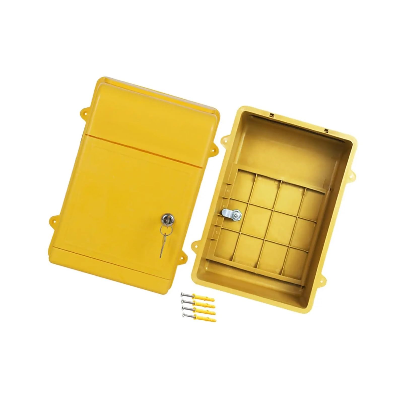 Wall Mounted Letterbox Wall Mount Mailbox Practical Large Capacity Postbox for School House Outdoor(Yellow)