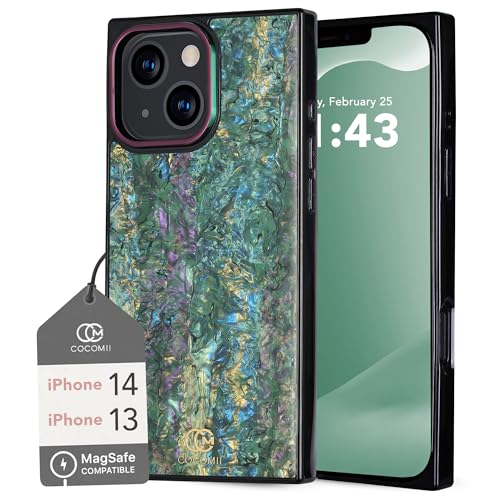 Image of COCOMII Rectangle for iPhone 14 /13 Case, Aurora Abalone Shell