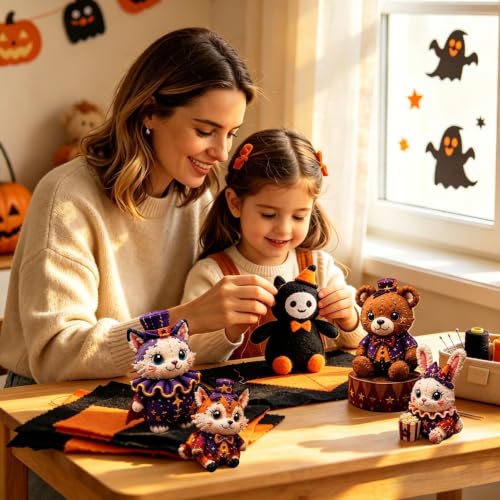Kit de acolchado de Halloween para coser personajes de fieltro sin usar tijeras 2