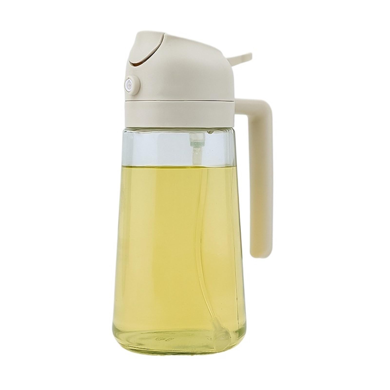 NGTFDCP Oil Dispenser, 2IN1 Replacement For Oil Take Dispenser Bottle Spray Pour Cooking BBQ for Air Fryer, Salad(White)