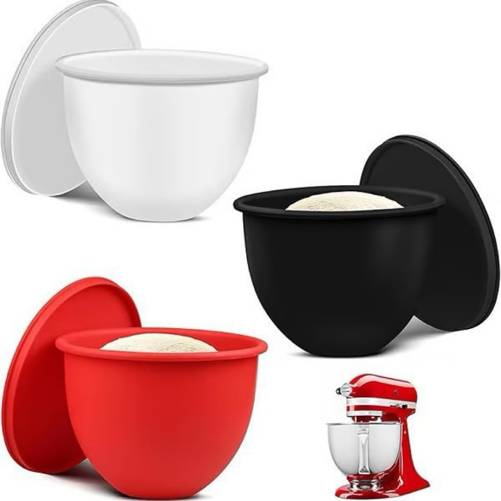 Silicone Stand Mixer Bowl Liner Compatible with 5-Quart Tilt-Head Kitchen Mixers, Food-Grade Reusable Silicone Mixer Liner, No Need for Replacement Mixer Bowls, 3 Pack
