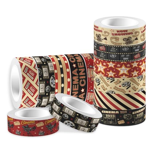 12 Rolls Movie Themed Washi Tape for Crafts