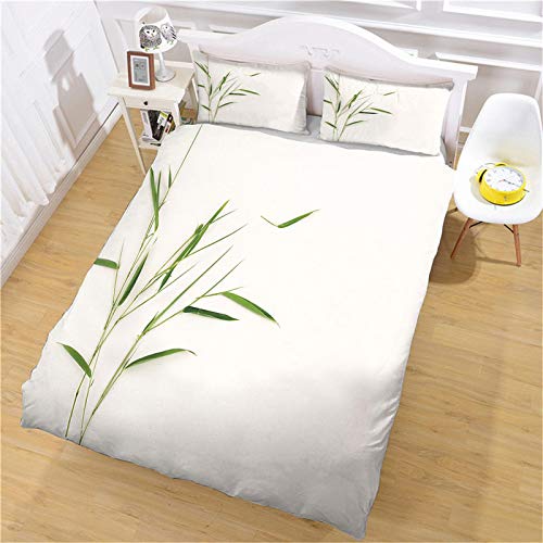 GZMSOL Ropa De Cama De Bambú Verde Creativo Funda Nórdica 3 Piezas...