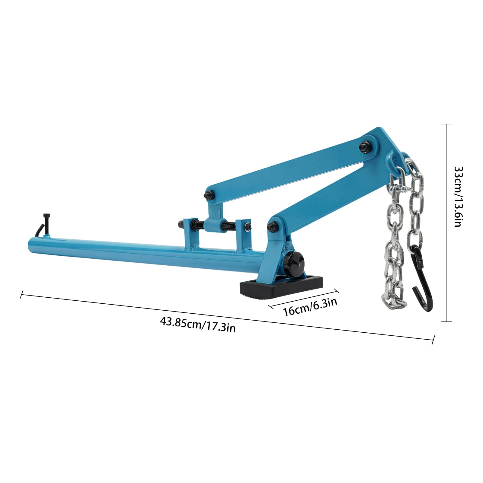 Herramienta de brazo de suspensión con cadena ajustable, herramienta de palanca de suspensión de 500 kg, con alfombrillas de goma elásticas, palanca de eje universal, elevador para sedán y vehículos