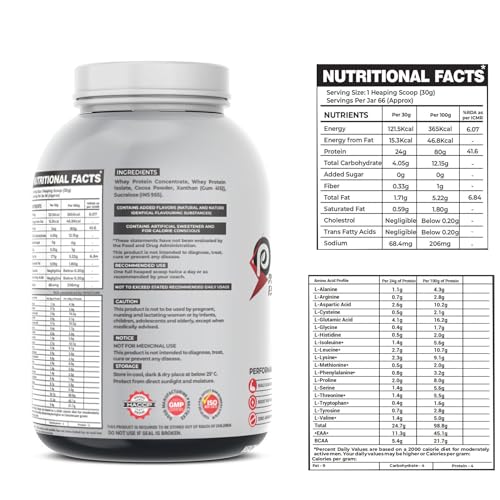 Image of PROTEINFARM ONE WHEY Protein Powder | butterscotch, 2KG | Blend of Whey Concentrate, Whey Isolate) | 24g Pure Protein Per Scoop | BCAA for Quick Muscle Recovery