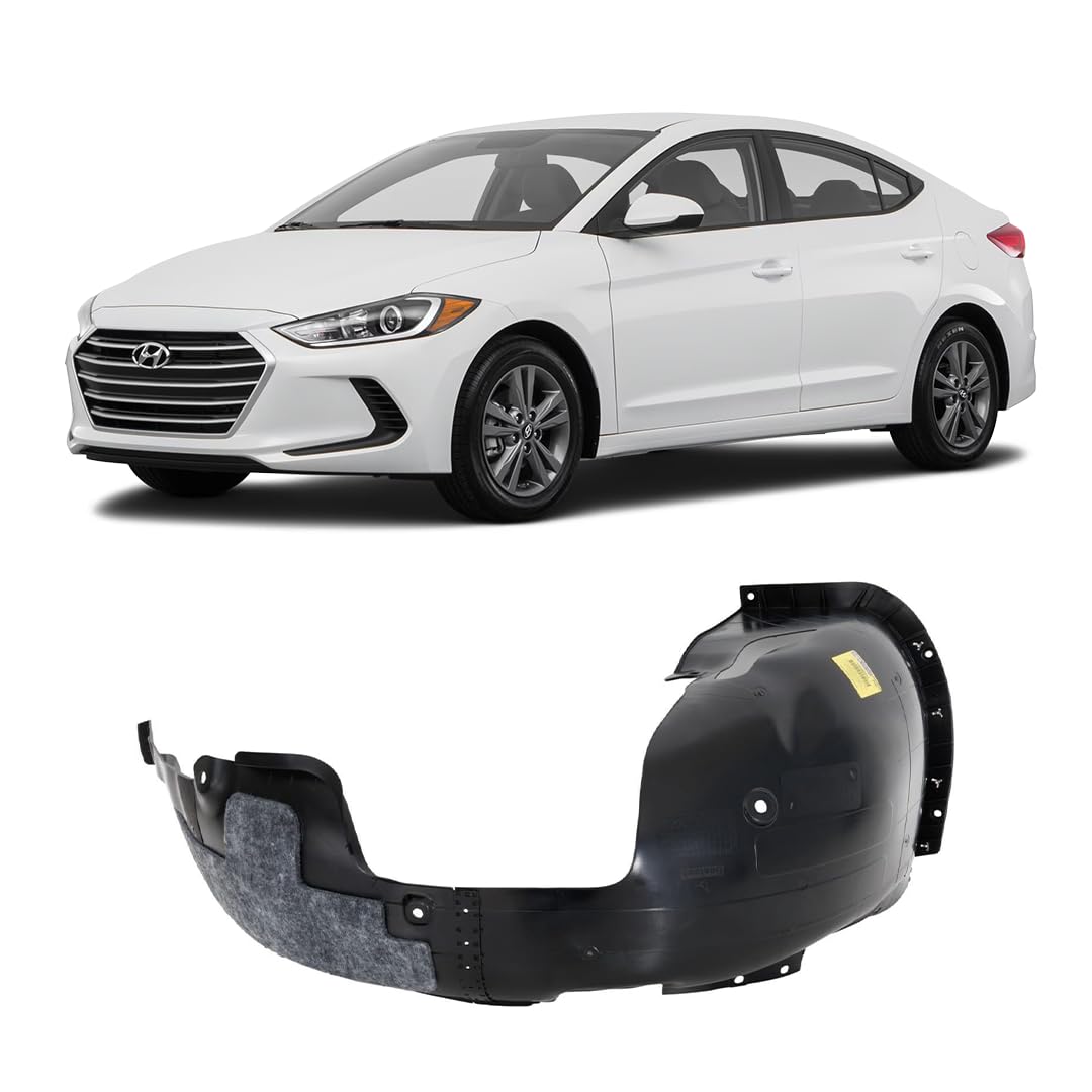 FITRITE AUTO PARTS New Front Right Passenger Side Fender Liner For 2017-2018 Hyundai Elantra Sedan Made Of PP Plastic, Injection Molded With Insulation Foam, Sedan Model, USA Built Models HY1249161