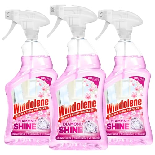 Windolene Diamond Shine Window & Glass Spray Window Cleaner Pink 750ml Bulk Buy 3-Pack