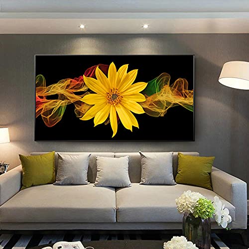 Pop art affiches grand tournesol jaune peinture toile 50x100cm décoration salon moderne