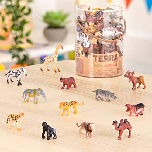 ArtCreativity Safari Animals Figurines Set for Kids (Pack of 12) Assorted 2.5” Small Animal