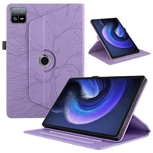 Tablet Cover per Xiaomi Pad 6 Pro 11 2023 Custodia 360°Multi Angolo Ruotabile Portatile Flip Protettiva per Pad 6 con Supporto Funzione pelle sintetica viola