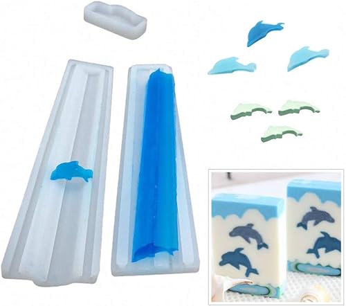 Molde de silicona de tubo largo en forma de delfín, columna de delfín, molde de caramelo de chocolate, molde de vela hecho a mano, suministros para