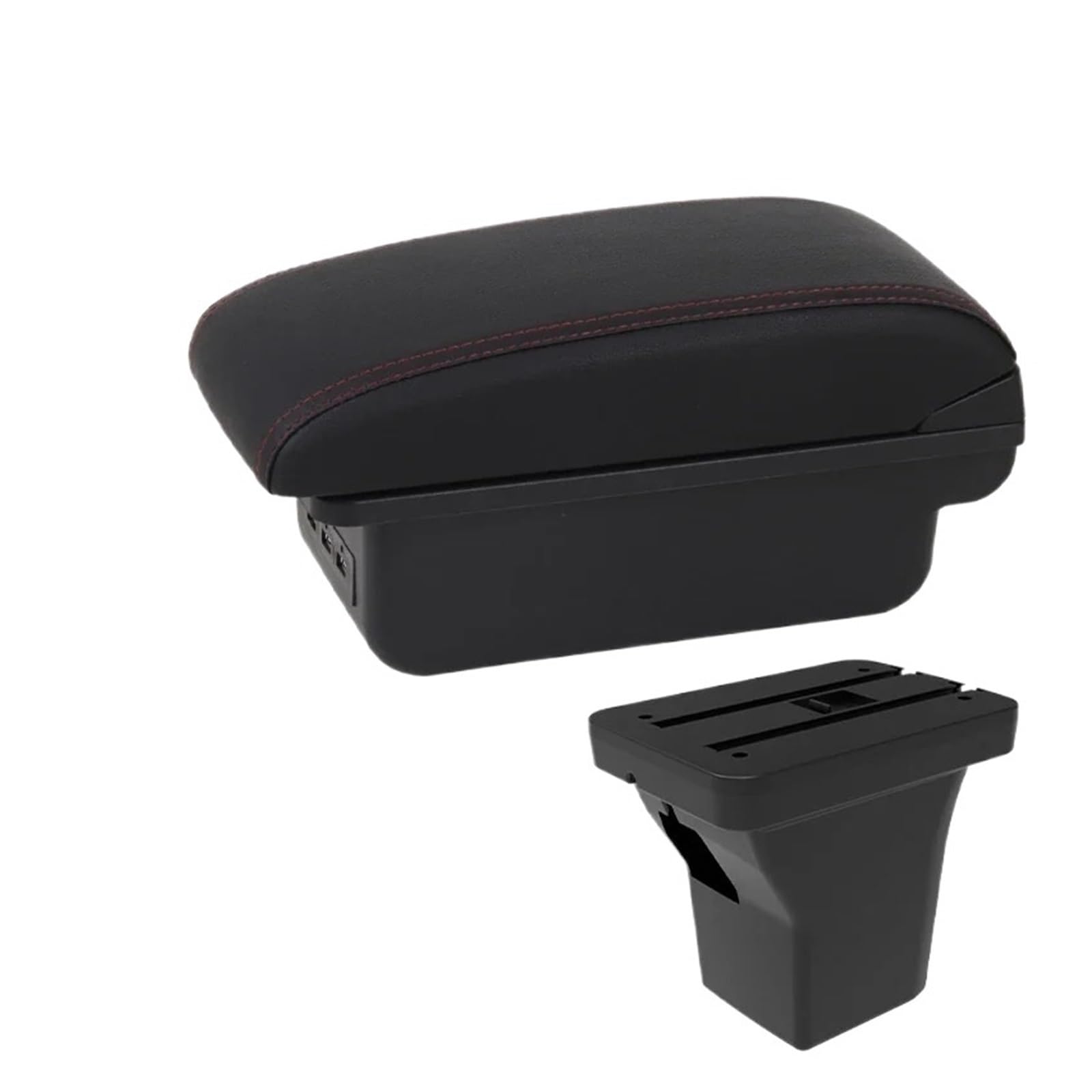Umdjju B2 Red Line 3 Usb For Chevrolet For Aveo 2024 2025 Car Interior Modification Accessories Central Storage Box With Usb And Type-C Car Centre Console Armrest Box(B2 Red Line 3 Usb)